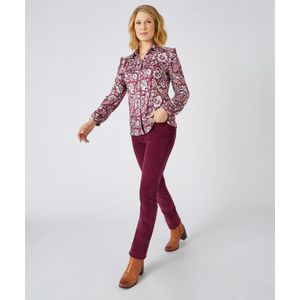 Damart - Blouse in warm stretchtricot met volants - Dames - Rood - XS