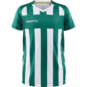 Craft Progress 2.0 Stripe Shirt Korte Mouw Kinderen - Groen / Wit | Maat: 122/128
