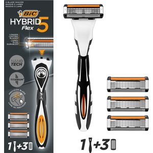 BIC - Hybrid 5 Flex - Scheermesjes - 1 Handgreep + 3 Navullingen - Titanium Coating