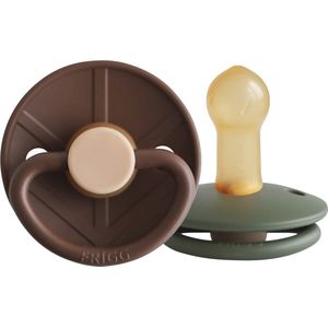 Frigg Little Viking Fopspeen - 6-18 mnd (2 stuks) - Cocoa/Olive