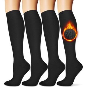 Thermische sokken voor dames - kniehoog, winter, hardlopen, wandelen, cadeaus - dikke sokken voor koud weer