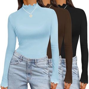 Lange Mouwen Thermo-onderhemden voor Dames - Set van 3 Zachte en Lichtgewicht T-shirts