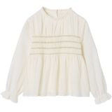 Blouse - Ecru - Meisjes - Met Geborduurde Smocks - Lange Mouwen
