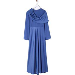 Trendyol Blauwe Sjaal Detail Satijnen Avondjurk Tctss25Db00009