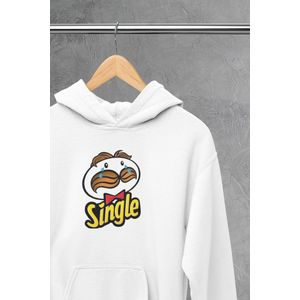 Hoodie - Single pringle - Wurban Wear | Grappige hoodie | Leuk cadeau | Unisex hoodie | Meme | Meme kleding | Viespeuk | Grappige kleding | Grappige trui | Dubbelzinnige kleding | Wit