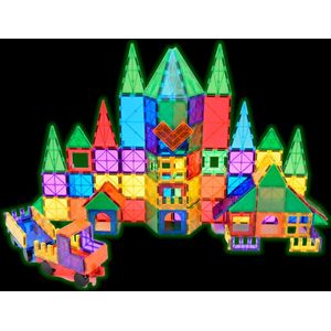 Magnetische tegels - Glow in the dark - 72 stuks - Gemmicc - Magnetisch speelgoed - Montessori speelgoed - Magnetic tiles - Magnetic toys - Open ended - Bouw je Magna wereld - Magneet speelgoed