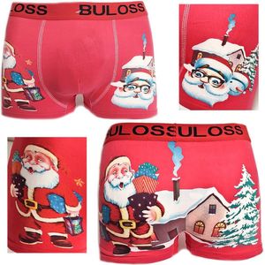 Kerstboxershort - Heren - Getailleerd - Katoen - Rood - Maat 3XL