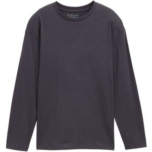 TOM TAILOR - Shirt - Donkergrijs - Oversized - Lange Mouw