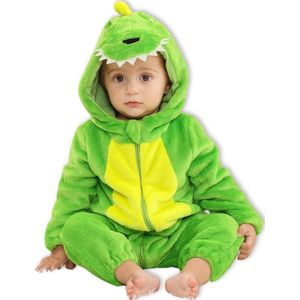 Dinosaurus Licht Groen Kleuter Verkleedpak – Peuter Dieren Kostuum – Onesie Kinderen 2-4 Jaar – Flanel – Voor Carnaval, Sinterklaas Cadeau – Jongen & Meisjes – Pyjama of Boxpak – Kruippak – Perfect Cadeau voor Kerstmis – Comfortabel & Zacht - Animal