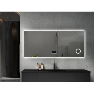 Mawialux LED Badkamerspiegel - Bluetooth - 160x70cm - Gunmetal Grey - Noël