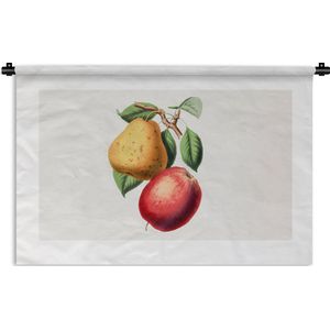 Wandkleed - Wanddoek - Peer - Appel - Fruit - 90x60 cm - Wandtapijt