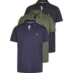 Tom Tailor - Poloshirt - Veelkleurig - 3-Pack - Regular Fit - 100% Katoen