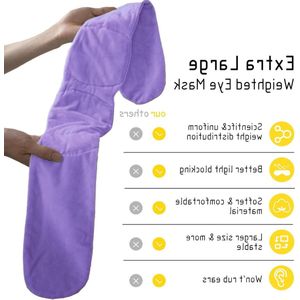 100% verduistering zwaartekracht slaapmasker - verstelbare klittenbandsluiting - helpt bij het slapen - geschikt voor reizen - paars