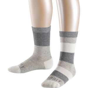 Esprit Block Stripe Sokken 2-PACK Kinderen 19065 - Grijs 3820 storm grey Kinderen - 27-30