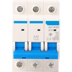 Contetn in DZ47-63 3-polig 400VAC 6-10-16-20A isolatieschakelaar miniatuurstroomonderbreker MCB-veiligheidsonderbreker voor DC-circuit/apparatuur(10A) .
