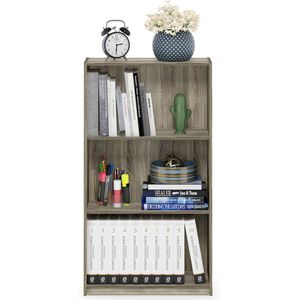 Basic boekenkast met 3 vakken, opbergrek, hout, Sonoma eiken, 23,49 x 55,25 x 100,33 cm