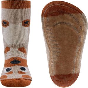 Ewers Antislipsok - Hond op Rug Gerold - Beige & Bruin - maat 18/19