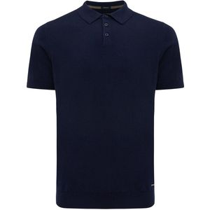TRESANTI | TREVOR | Basic gebreide polo katoen kasjmier | Navy | Size M