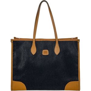 BRIC'S Laptoptas Schoudertas met laptopvak Life Shopper Blue Donkerblauw