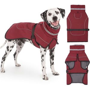 Waterdichte hondenjas - winterjas met bontkraag en fleece voor kleine en middelgrote honden