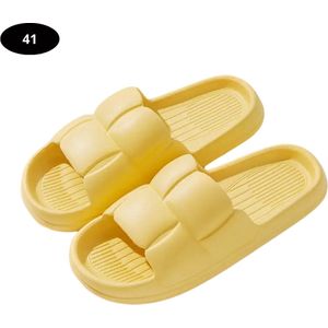 Livano Badslippers Dames - Comfortabel - Flip Flops - Sauna - Zomer - Geel - Maat 36