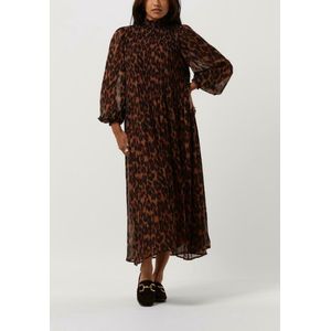 Minus Mia Smock Long Dress 1 Jurken Dames - Kleedje - Rok - Jurk - Bruin - Maat 38