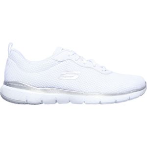 Skechers Flex Appeal 3.0-First Insight Dames Sneakers - White/Silver - Maat 39
