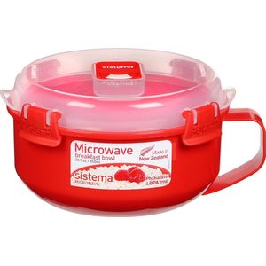 Sistema Microwave Ontbijtkom - Magnetron bakje met deksel - Met stoomklep - Rood - 850ml