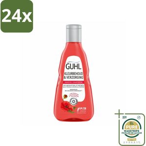 Guhl - Shampoo - Kleurbehoud & Verzorging - 250 ml - Voordeelverpakking - 24 stuks - Shampoo voor gekleurd haar - Haarverzorging