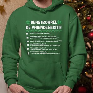 Kerst Hoodie Groen Kerstborrel - De Vriendeneditie L