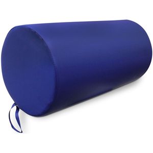 WELLCORE - Massage Cilinder Kussen - 60x30 cm - Ontwerp voor Massages en Fysiotherapie - Handvat en Ritssluiting - Schuimvulling - Blauw