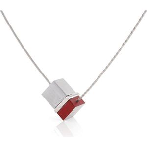 CLIC JEWELLERY STERLING SILVER WITH ALUMINIUM NECKLACE RED CS009R