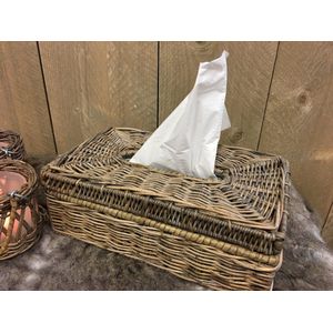 Rieten Tissue Box - 28 x 17 x 11 cm - Landelijke Stijl