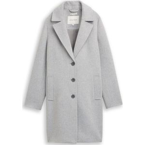 Tom Tailor - Wollen Jas - Medium Silver Grey Melange - Met Steekzakken