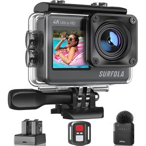 Surfola SF530Pro - Onderwatercamera - 4K - Dual Screen - Touchscreen - EIS - WiFi - Inclusief Afstandsbediening en 2 Batterijen