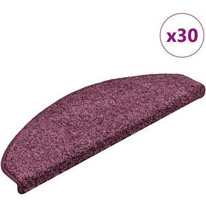 vidaXL - Trapmatten - Donkerpaars - Halfrond - 30 Stuks - 65x21x4 cm