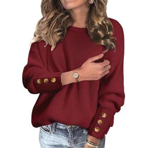 Elegante gebreide damestrui voor herfst en winter - Casual ronde hals sweater