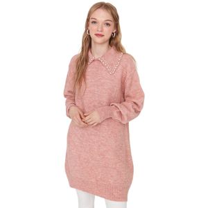 Trendyol Grijze Babykraag Met Parelmoerzachte Gebreide Trui Tctaw22Ak0238