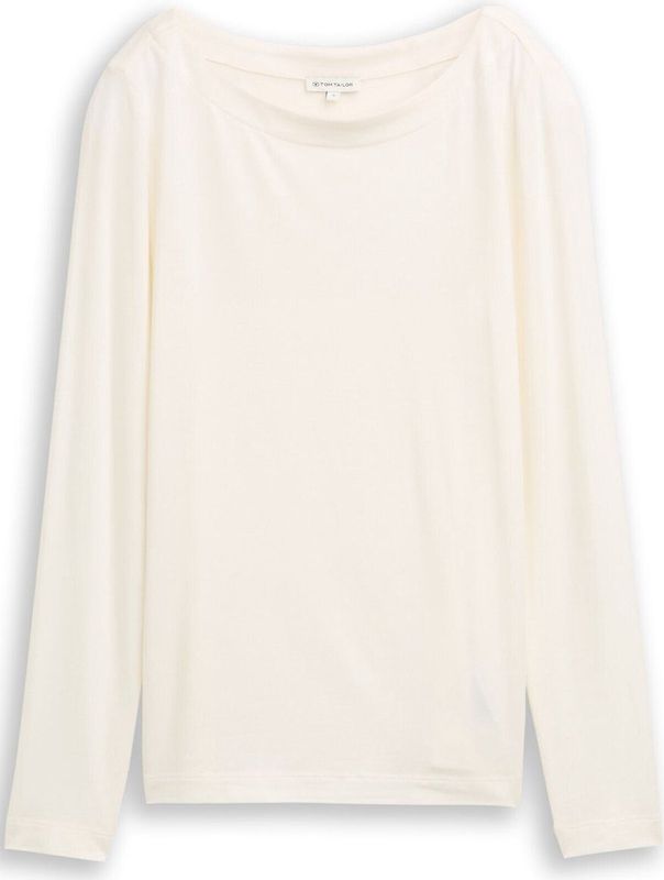 Tom Tailor - Slim Fit Shirt - Effen Kleur - Longsleeve - Lange Mouwen - Boothals