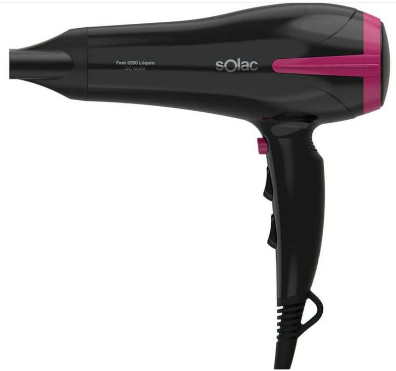 Solac - Fast 2200 Föhn - Licht - 2200 W Vermogen - 3 Temperatuurinstellingen - 2 Snelheden