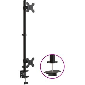 vidaXL Dubbele Monitorstandaard Staal Zwart Monitorstandaard - Dubbele Monitors - Monitorarm - Laptop Stand - Bureaustand