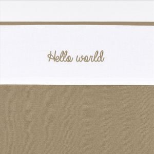 Meyco Baby Hello World wieglaken - taupe - 75x100cm
