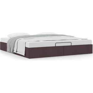 vidaXL - Bedframe - zonder - matras - 180x200 - cm - stof - donkerbruin