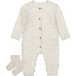 Dirkje - Noppies - Kledingset - Unisex Boxpak Offwhite - 1 paar sokjes oatmeal met werkje - Maat 44