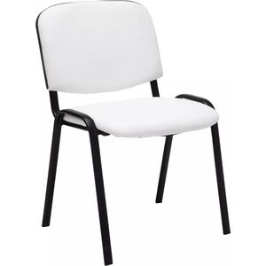In And OutdoorMatch bezoekersstoel Elsa - Wit - kunstleer - stoel - vergadertafel - kunstleer - Zithoogte: 44 cm