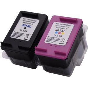 KATRIZ® Inkt HP 301XL Zwart & Kleur – Remanufactured Huismerk | Geschikt voor HP Deskjet 1000 series, 2000 series, 2510 series, 3000 series, hP Envy 4500, 4502, 4503