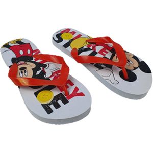 Mickey Mouse Teenslippers ""Mickey Style"" - Wit / Rood / Zwart - Foam / Kunststof - Maat 33-34 - Zomer - Slipper - Slippers