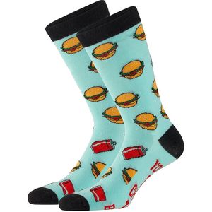 Burger socks van Apollo in gift verpakking maat 42/47