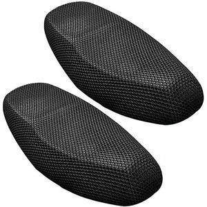 Motorcycle Seat Cover 3D Honingraat Zonnebrandcrème Ademend Stoelbeschermer Kussen - Zwart 75 * 60cm