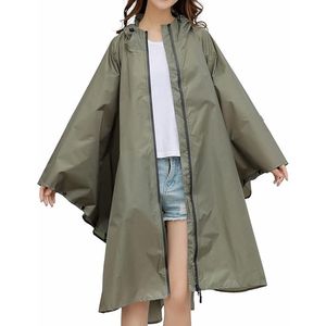 Waterdichte regenponcho voor dames heren herbruikbare lichtgewicht outdoor regenjassen rits regenkleding regenjas met capuchon